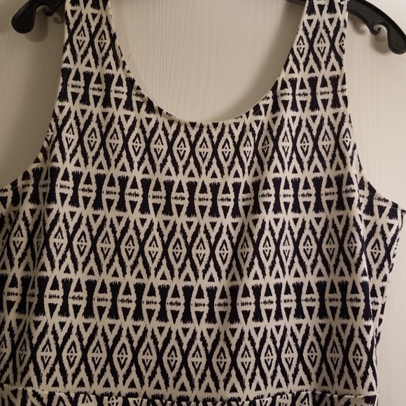 Navy blue and white Aztec dress - Picture 2 of 2